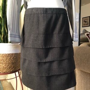 Women’s Worthington Grey Pleated tiered knit knee lenght career skirt